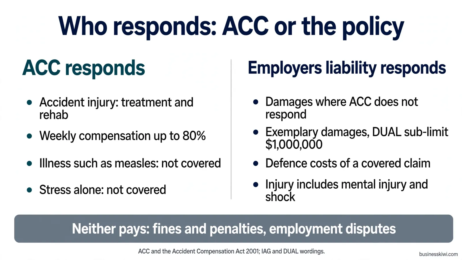 Who responds: ACC or employers liability insurance