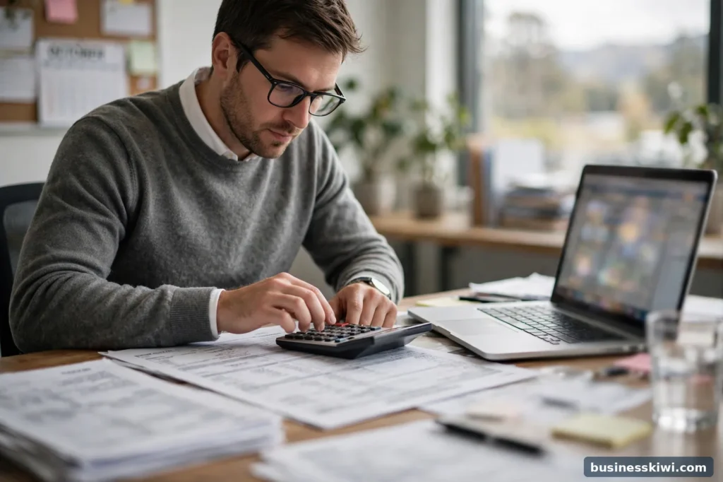 An accountant reviewing a fixed asset register