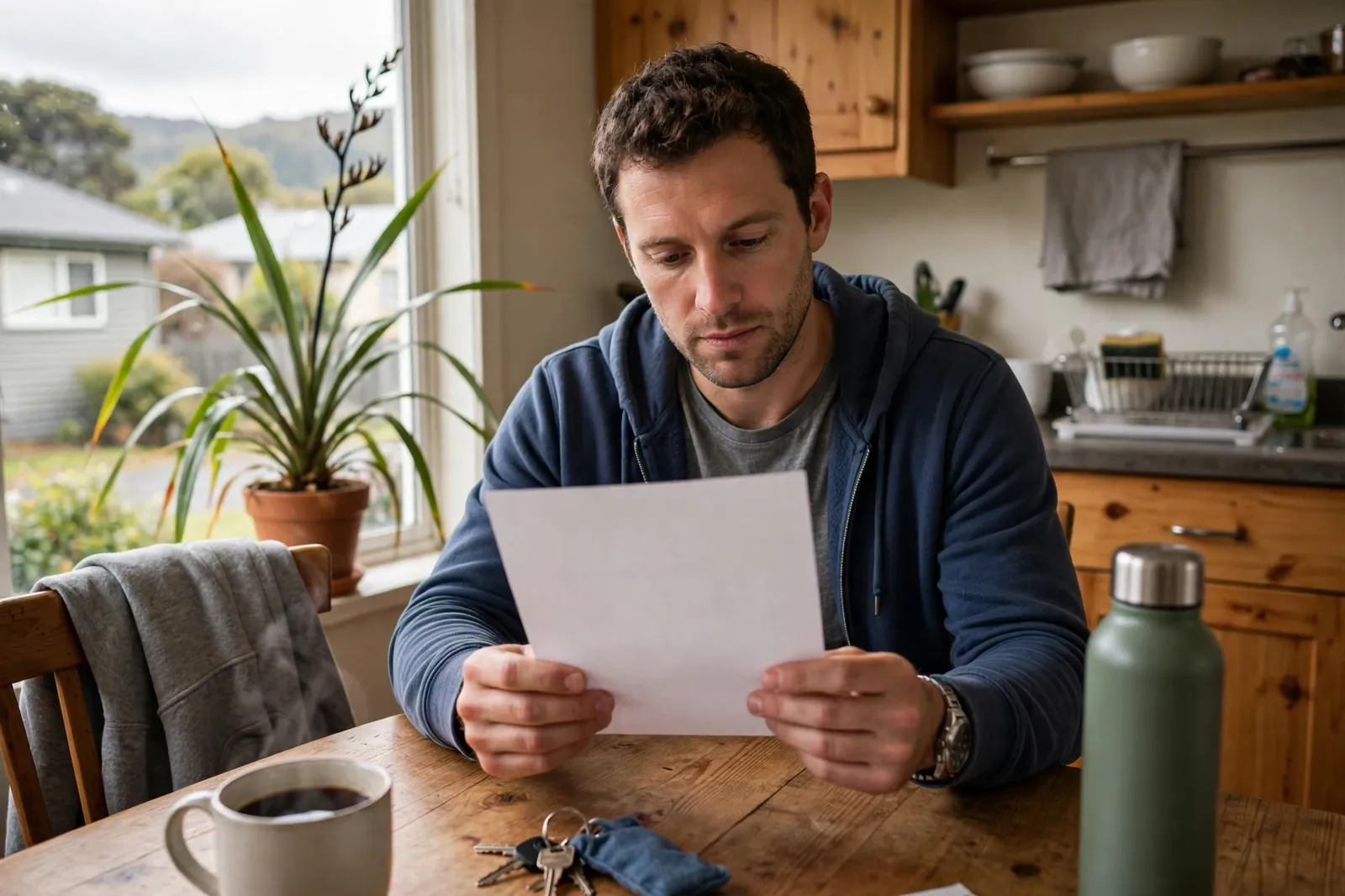 A casual worker checking a payslip