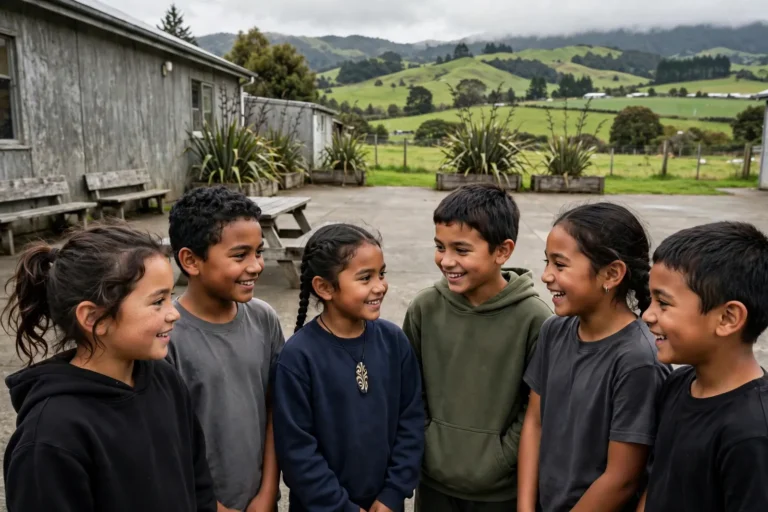 Children outside their kura in Ngāruawāhia