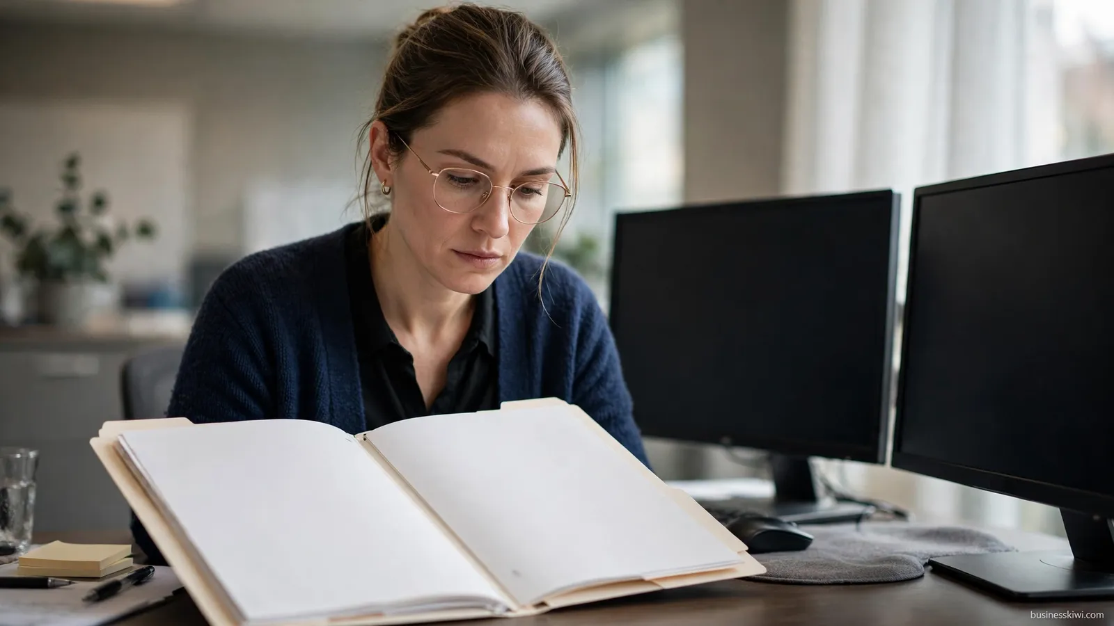 A clinical coder working through hospital records