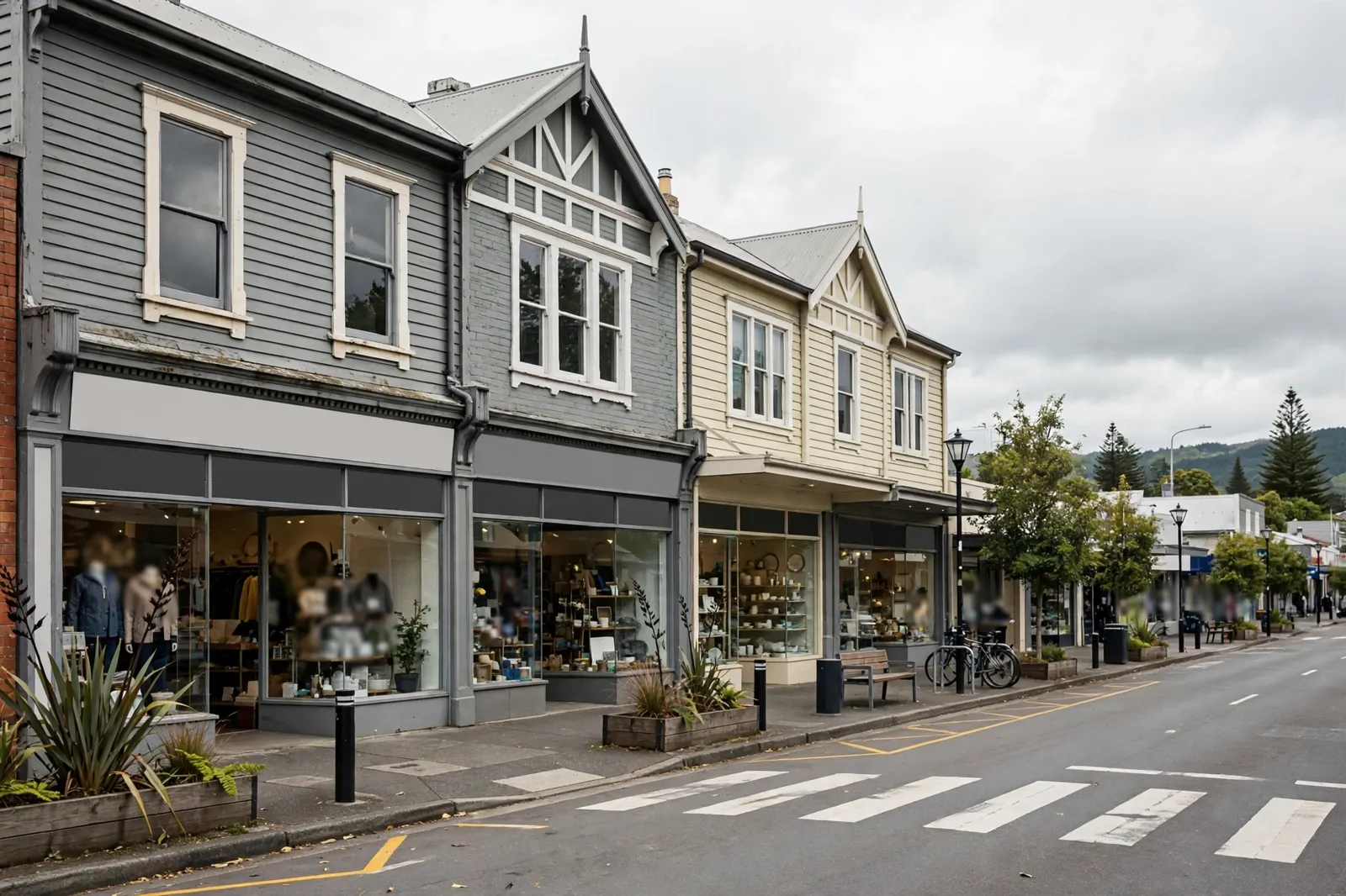 Commercial buildings on a New Zealand main street