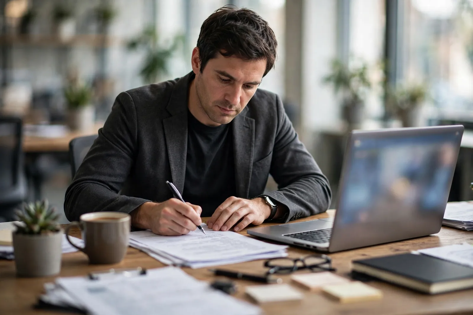 A founder completing company registration documents