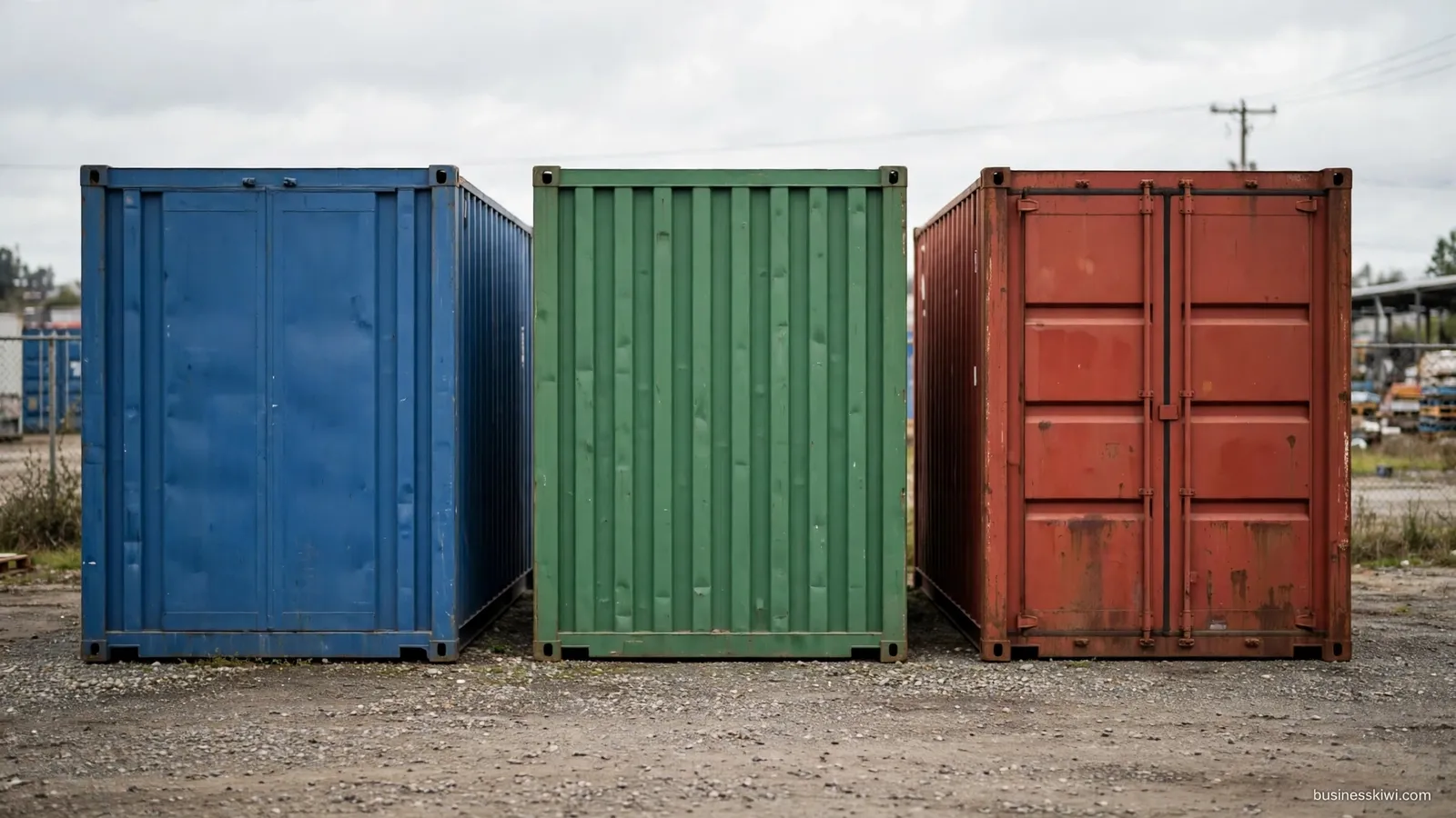Shipping containers at a depot yard