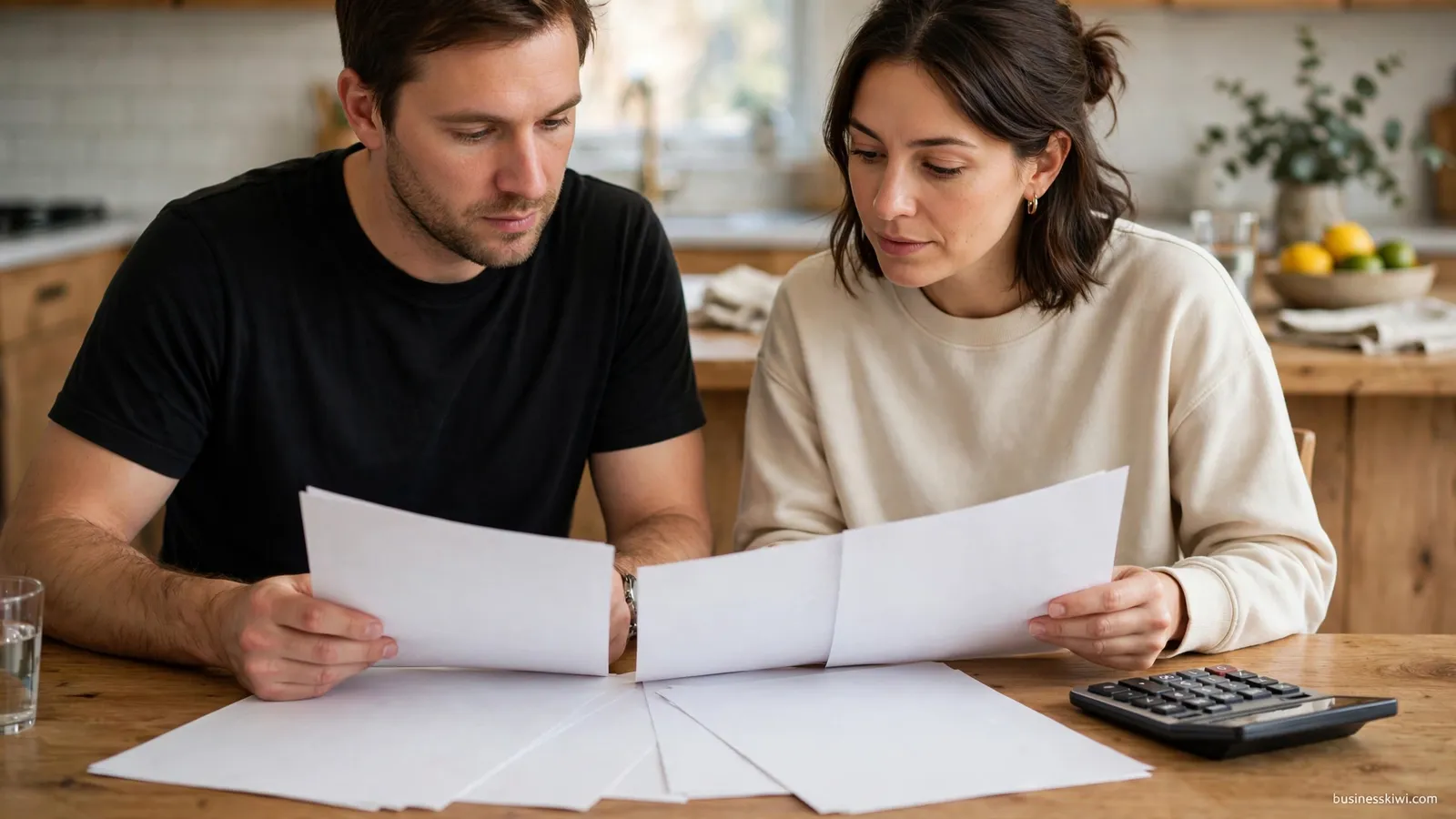 Reviewing home loan options at home