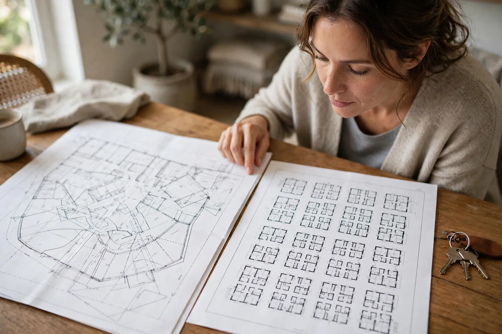 A homeowner reviewing cross lease title plans