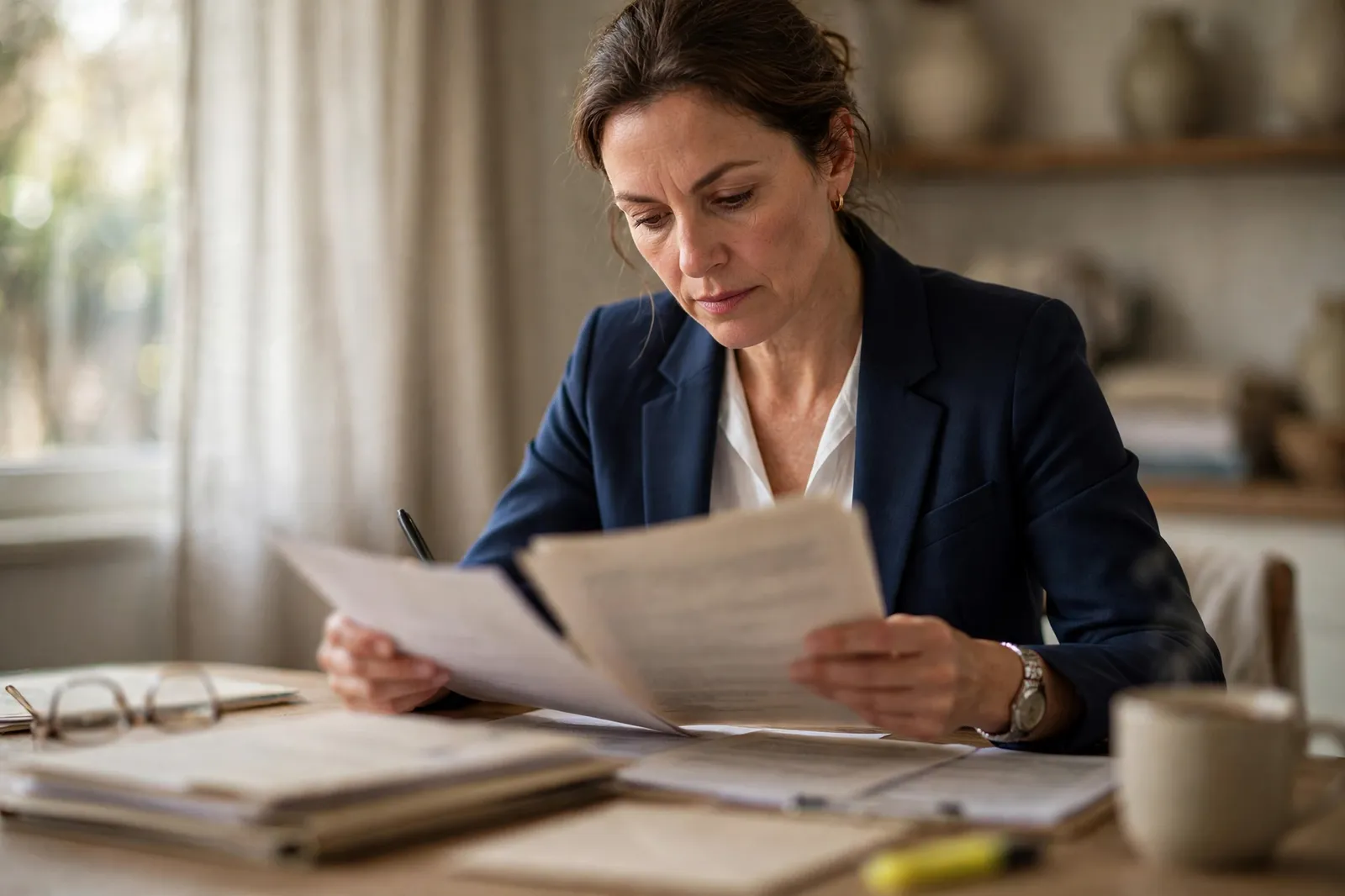 An executor reviewing estate insurance documents