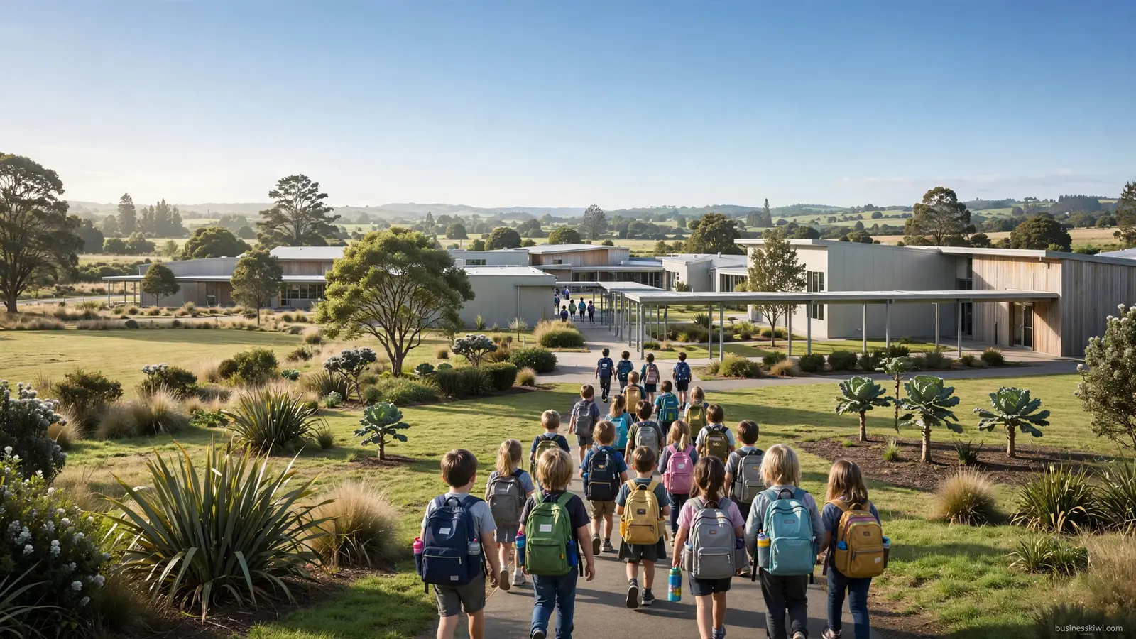 Illustration of a New Zealand primary school
