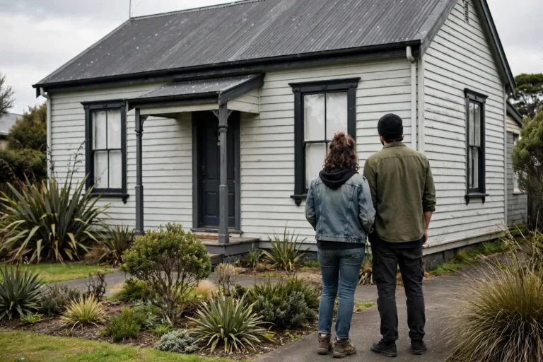 Friends outside a house they bought together