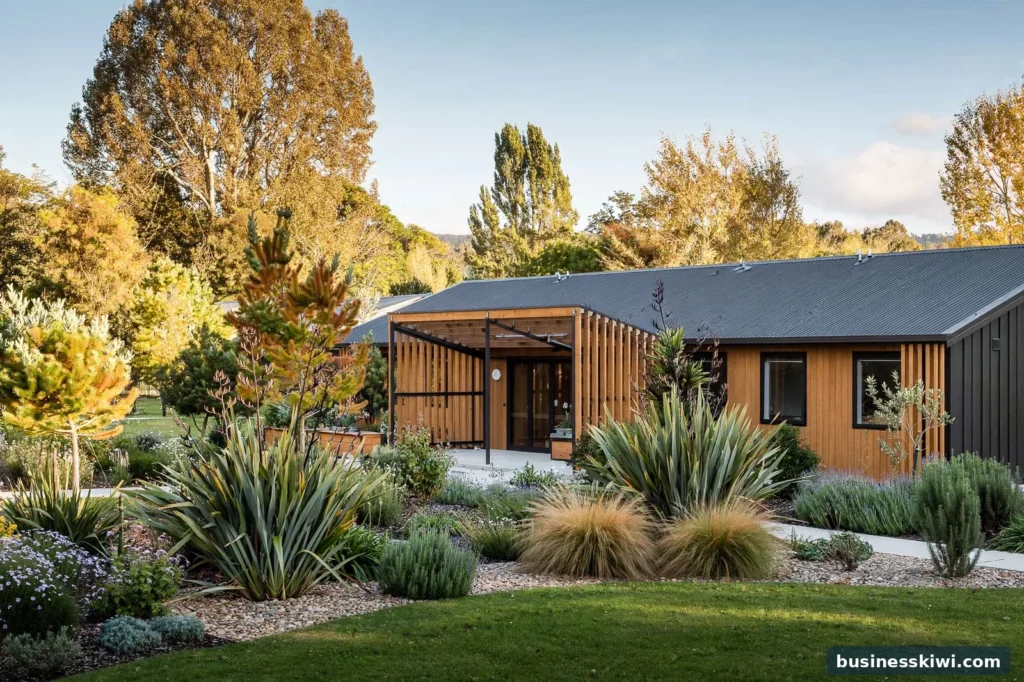 A residential school house and garden
