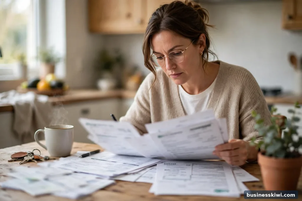 A person reviewing hardship application paperwork