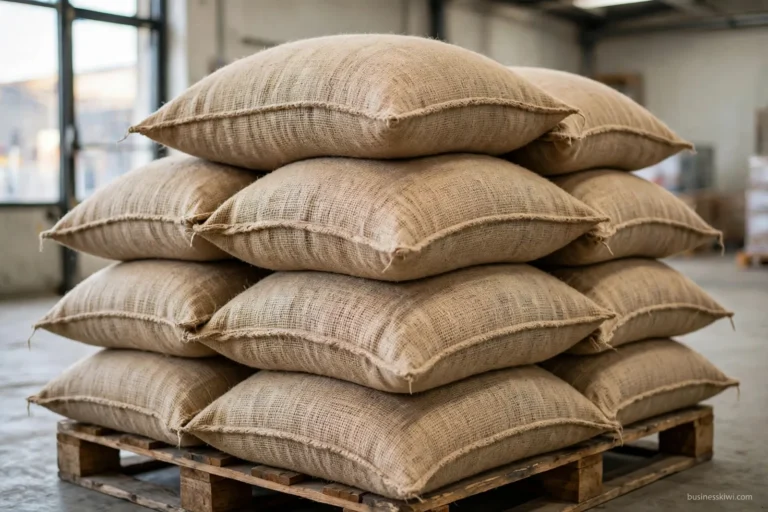 A stack of hessian sacks