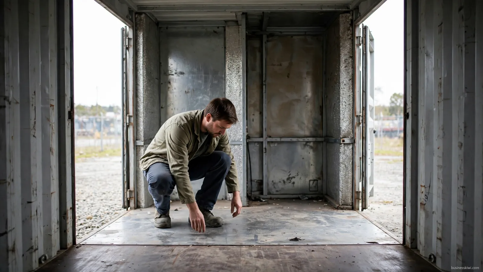 Inspecting a container before buying