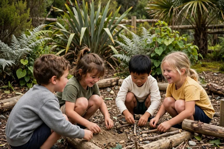 Children playing outdoors at kindergarten