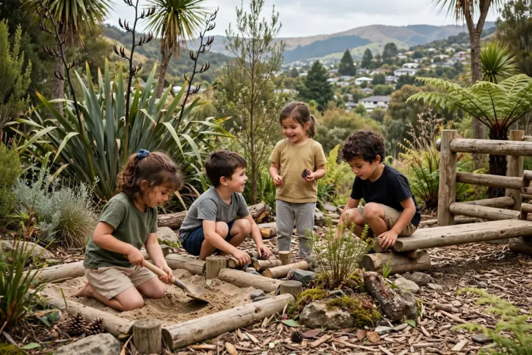 Children playing outdoors at kindergarten