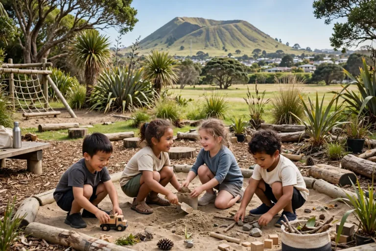 Children playing outdoors at kindergarten