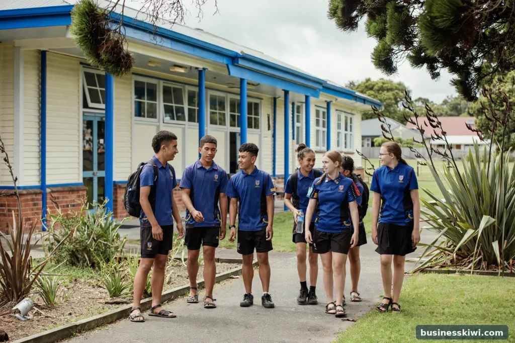 Students outside an intermediate school