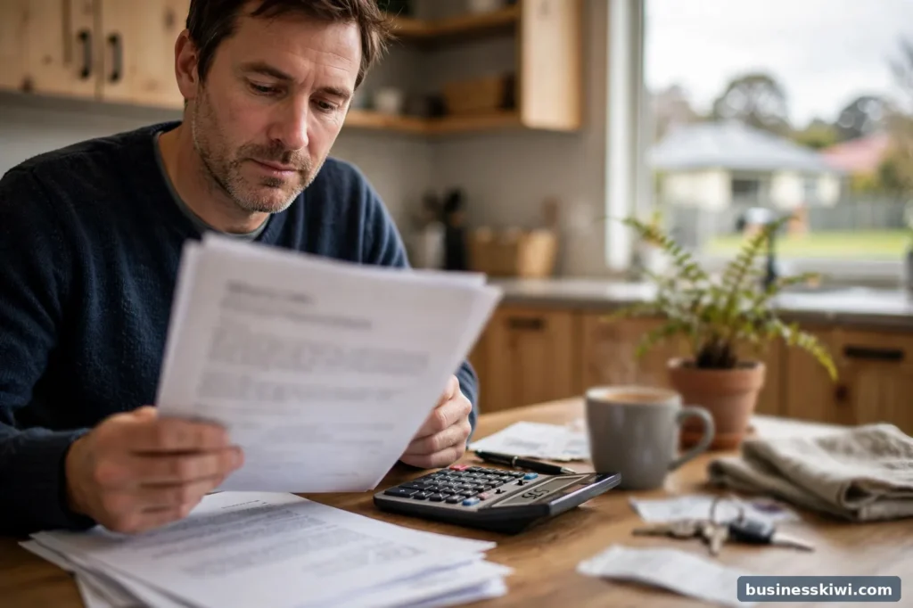 A homeowner reviewing a mortgage offer
