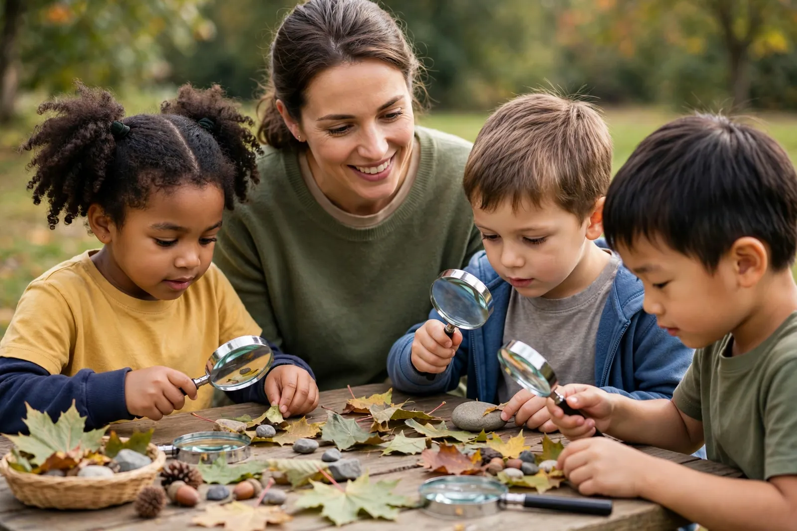 Exploring nature play at kindergarten