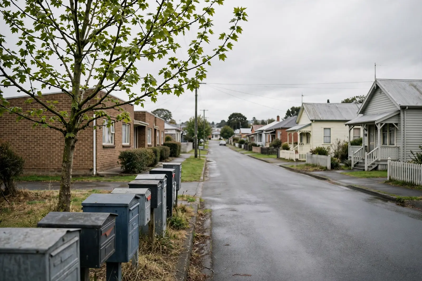 Brick rental flats and weatherboard houses on a Palmerston North street