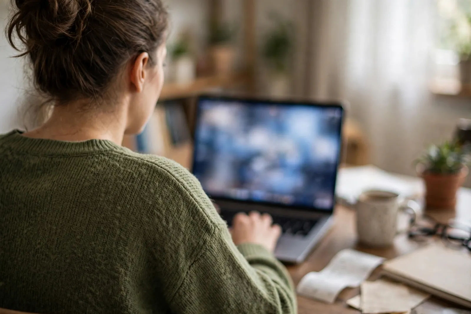 A person filing a tax return on a laptop at home