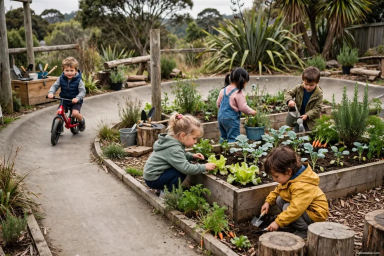 Children playing outdoors at preschool