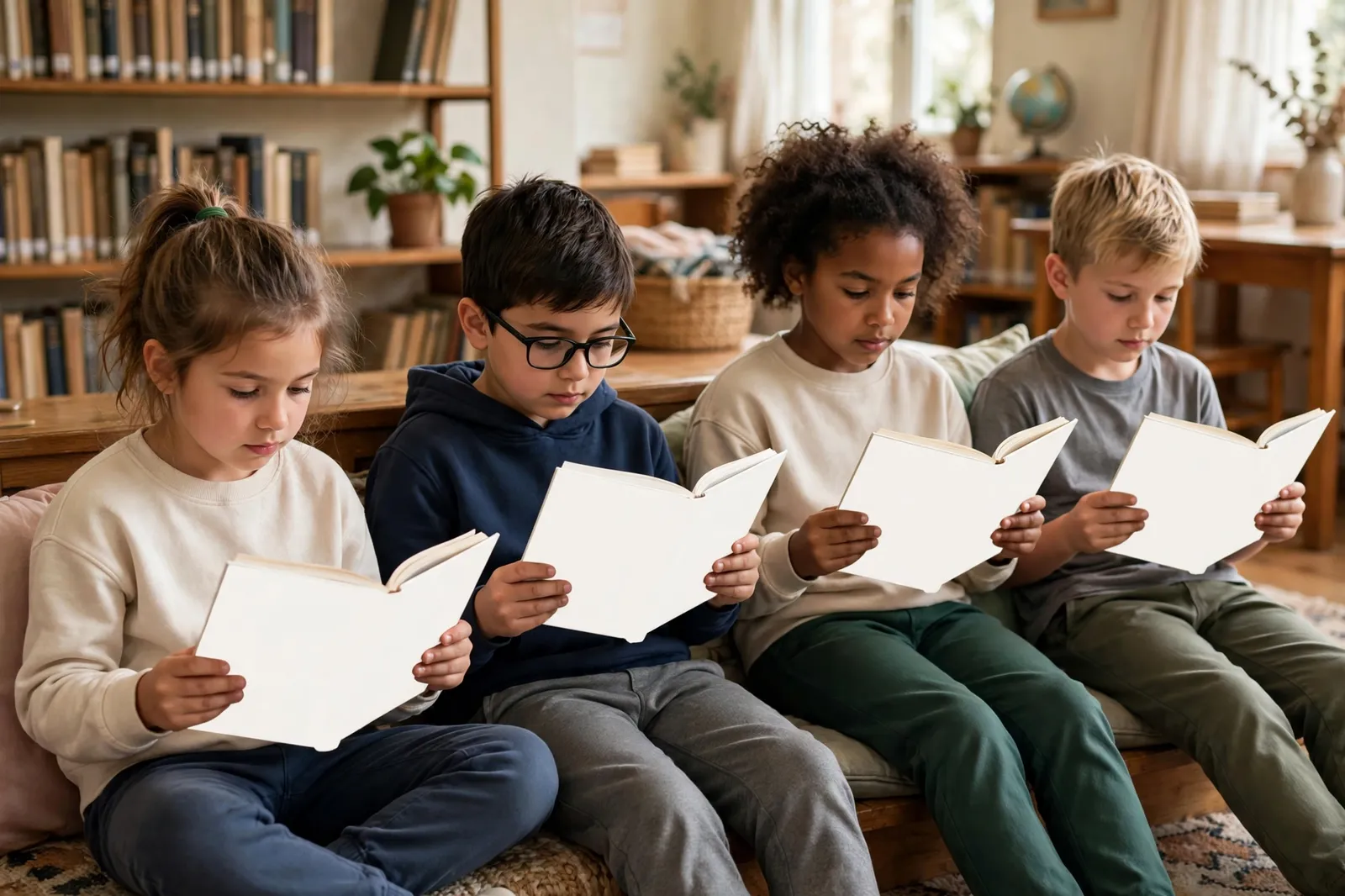 Reading in the school library