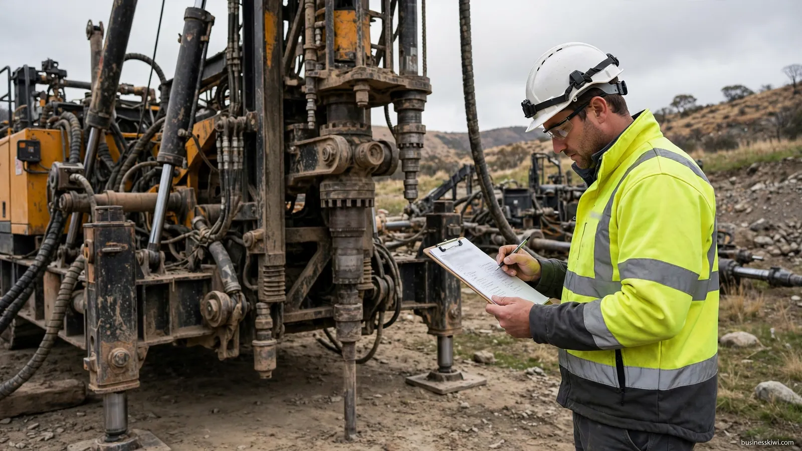 Pre-start checks on a drill rig