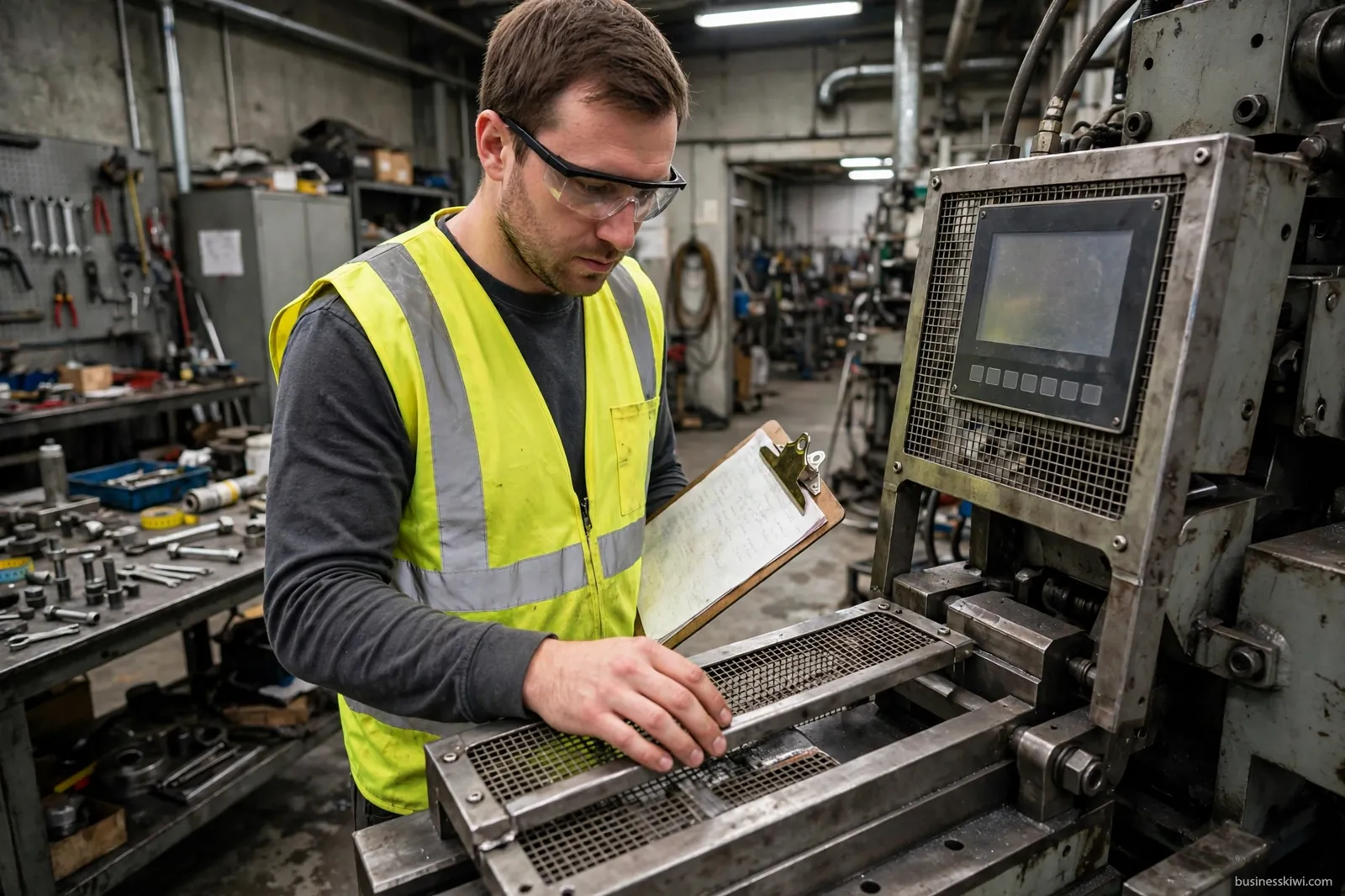 Checking controls on a machine