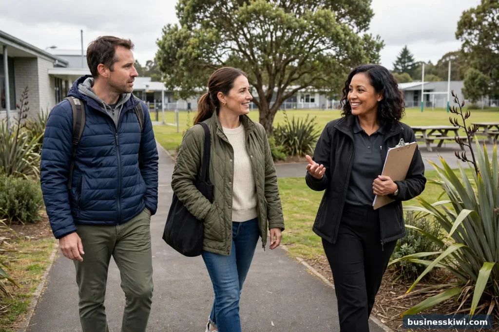Parents visiting a school open day