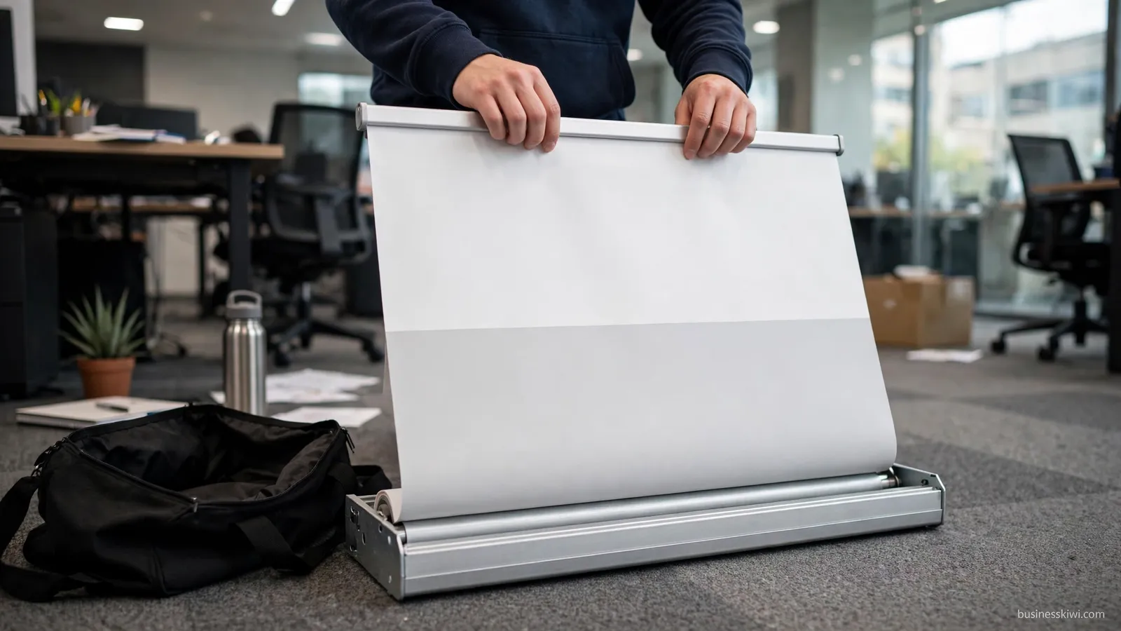 Setting up a pull up banner