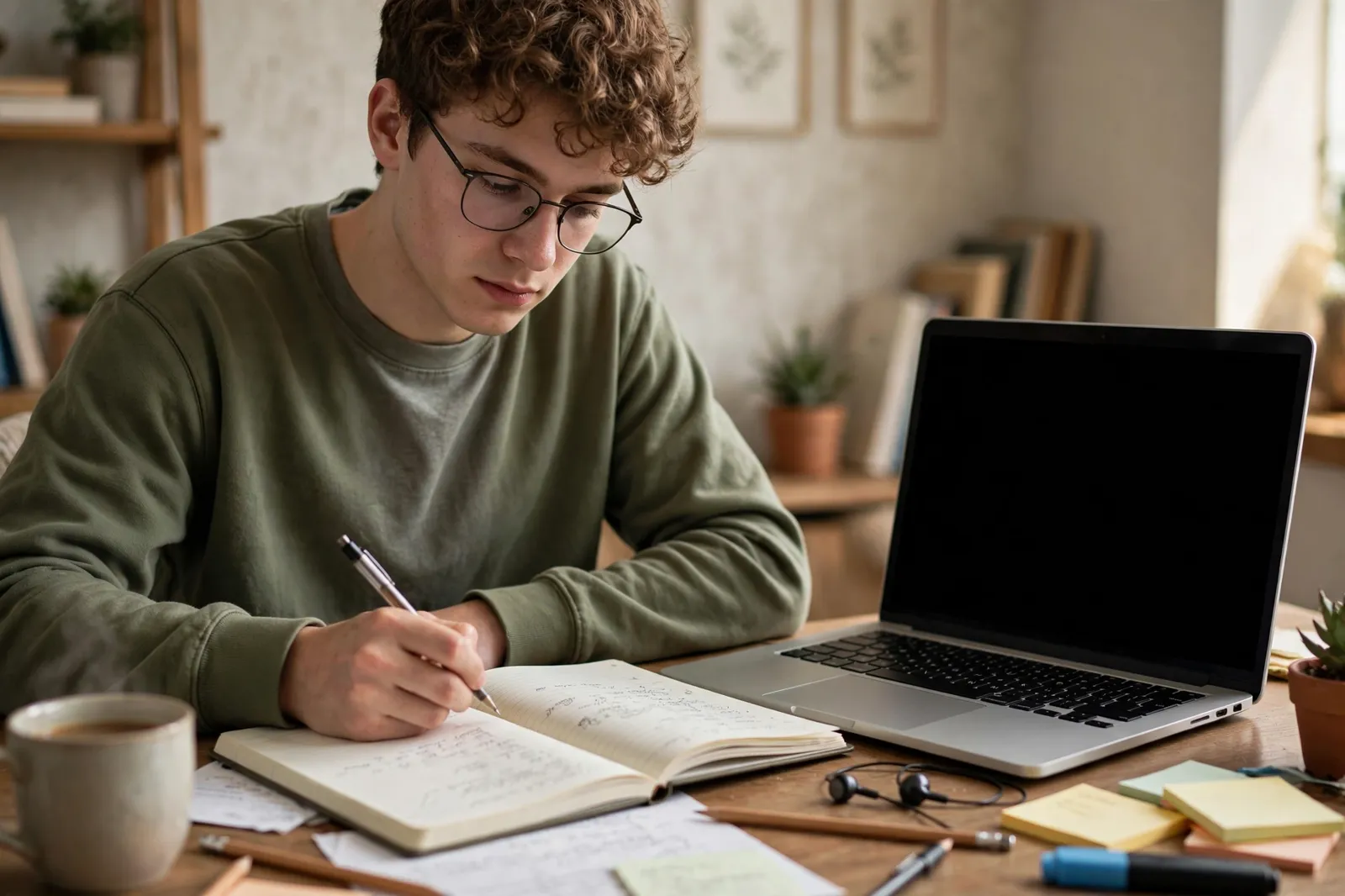 A student checking study costs on a laptop