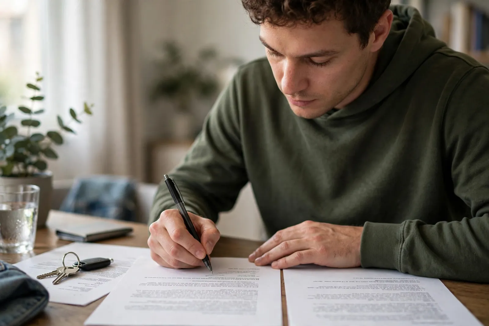 A tenant signing a tenancy agreement