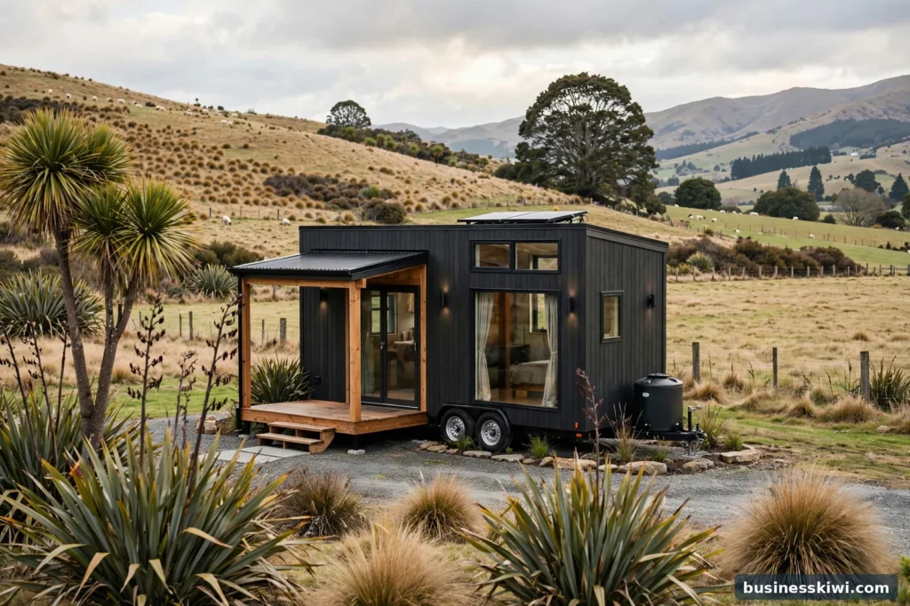 A one bedroom tiny home on a rural section