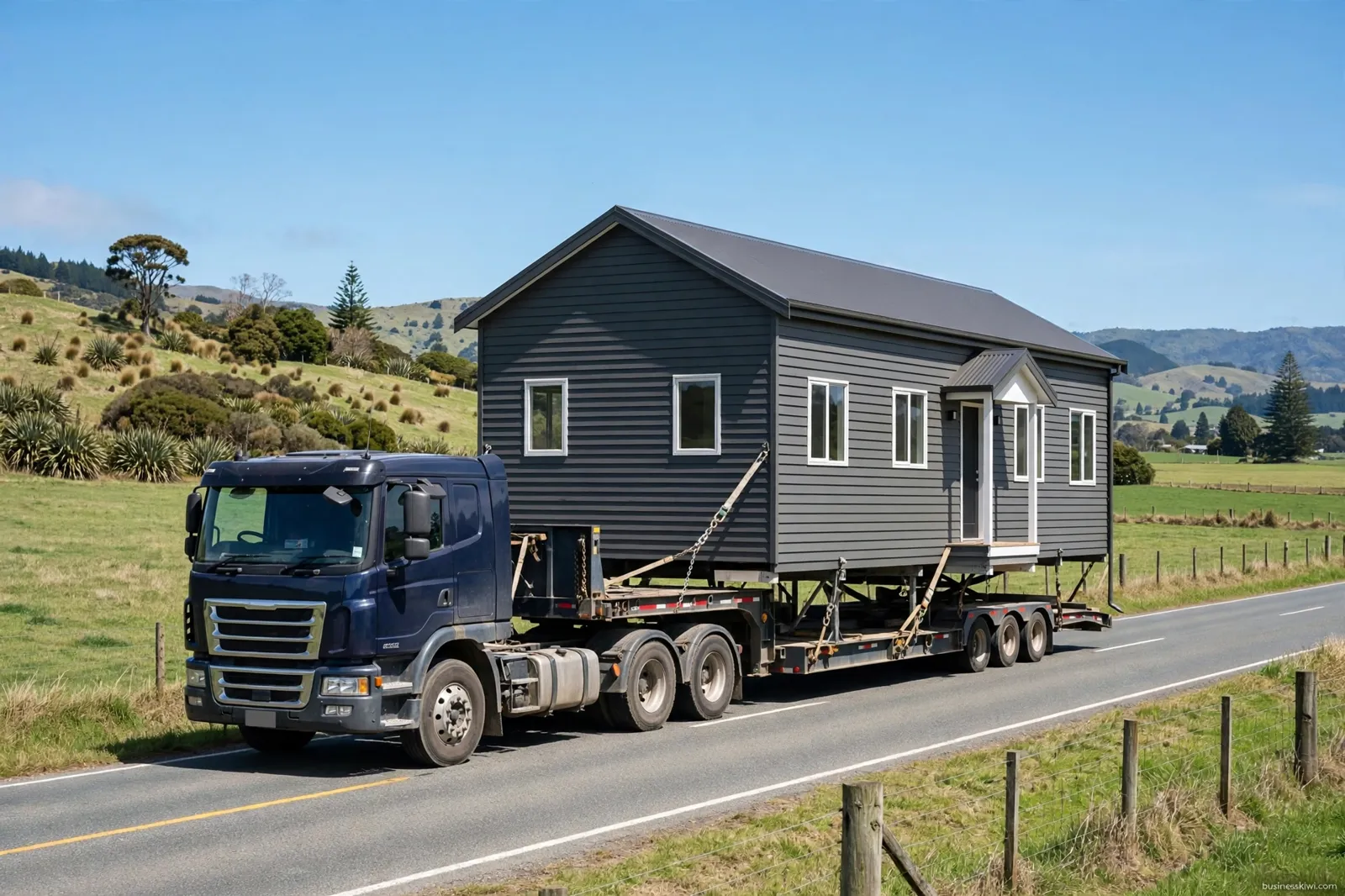 A transportable home arriving on site