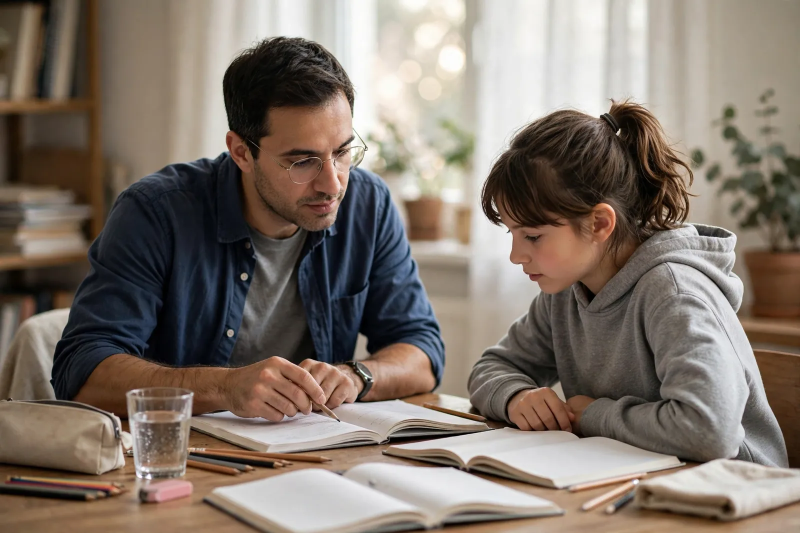 A private tutor working one to one with a student
